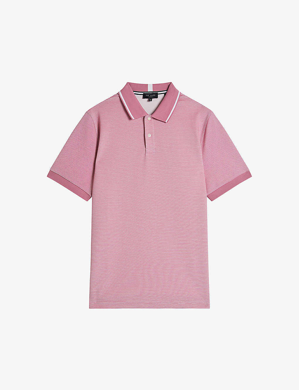 Ted Baker Mens Mid-pink Ellerby Striped Woven Polo Shirt
