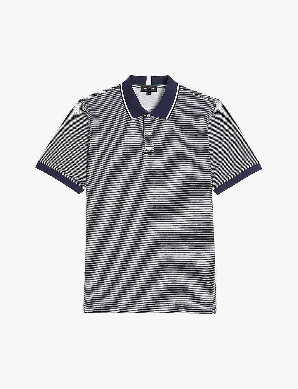 Ted Baker Mens Navy Ellerby Striped Woven Polo Shirt