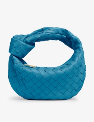 Bottega Veneta Mini Jodie Intrecciato Leather Top Handle Bag In Blue ...