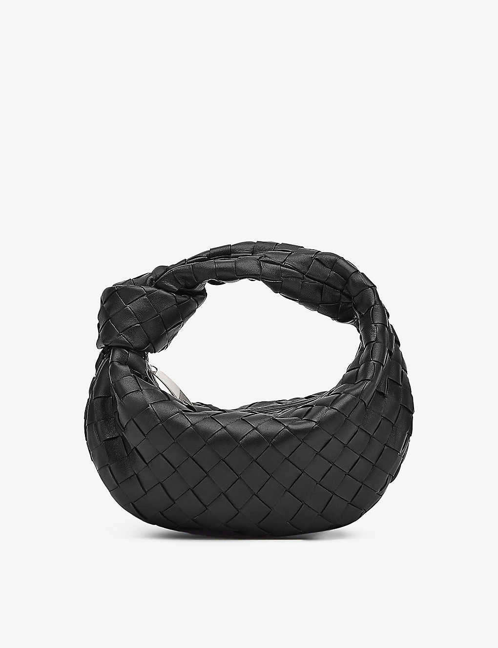 Bottega Veneta Mini Jodie Intrecciato Leather Top-handle Bag In Black