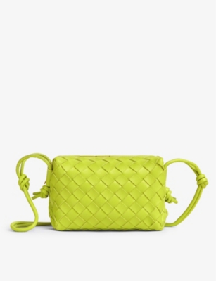 Bottega Veneta Loop Small Intreccio Acid Kiwi in Lambskin with Gold-tone -  US