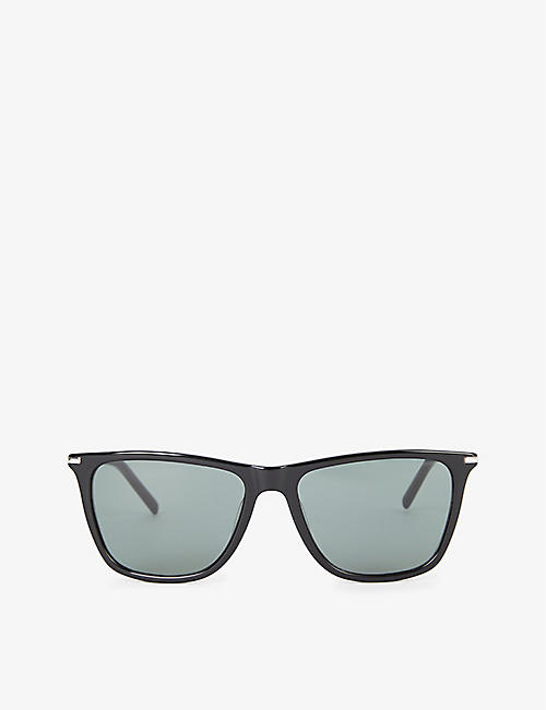 PAIGE: EY101004 Blake bio acetate and recycled-steel rectangle sunglasses