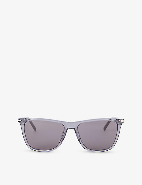 PAIGE: EY101104 Blake bio acetate and recycled-steel rectangle sunglasses