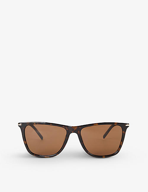 PAIGE: EY101204 Blake bio acetate and recycled-steel rectangle sunglasses