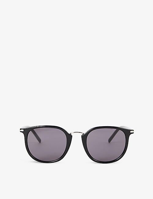 PAIGE: EY301305 Adam rectangular bio acetate and recycled-steel sunglasses