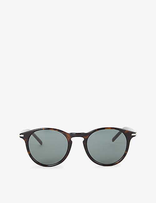 PAIGE: EY101706 Caylen bio acetate and recycled-steel round sunglasses
