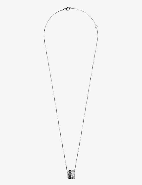 BOUCHERON: Quatre Black Edition 18ct white-gold and 0.24ct diamond pendant necklace