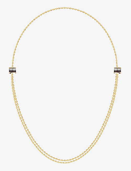 BOUCHERON: Quatre Classique 18ct yellow-, white- brown and rose-gold and 0.24ct brilliant-cut necklace