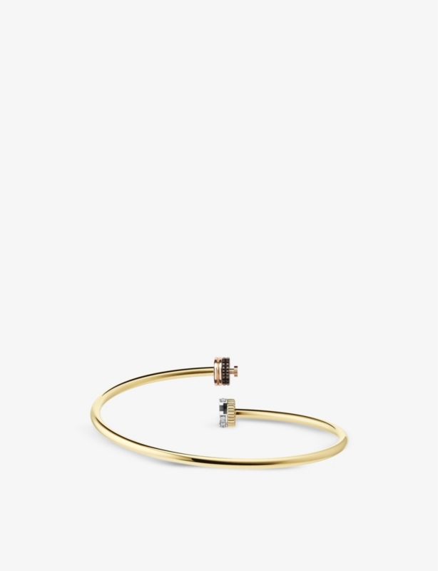 Quatre Classique 18ct yellow-, white- brown and rose-gold and 0.11ct brilliant-cut bracelet
