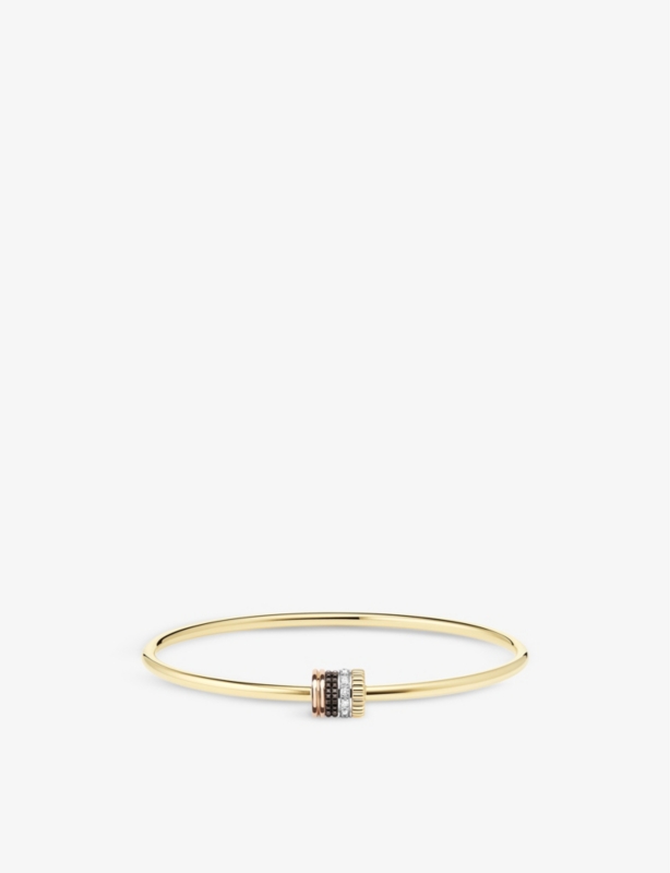 Quatre Classique 18ct yellow-, white- brown and rose-gold and 0.11ct brilliant-cut bracelet