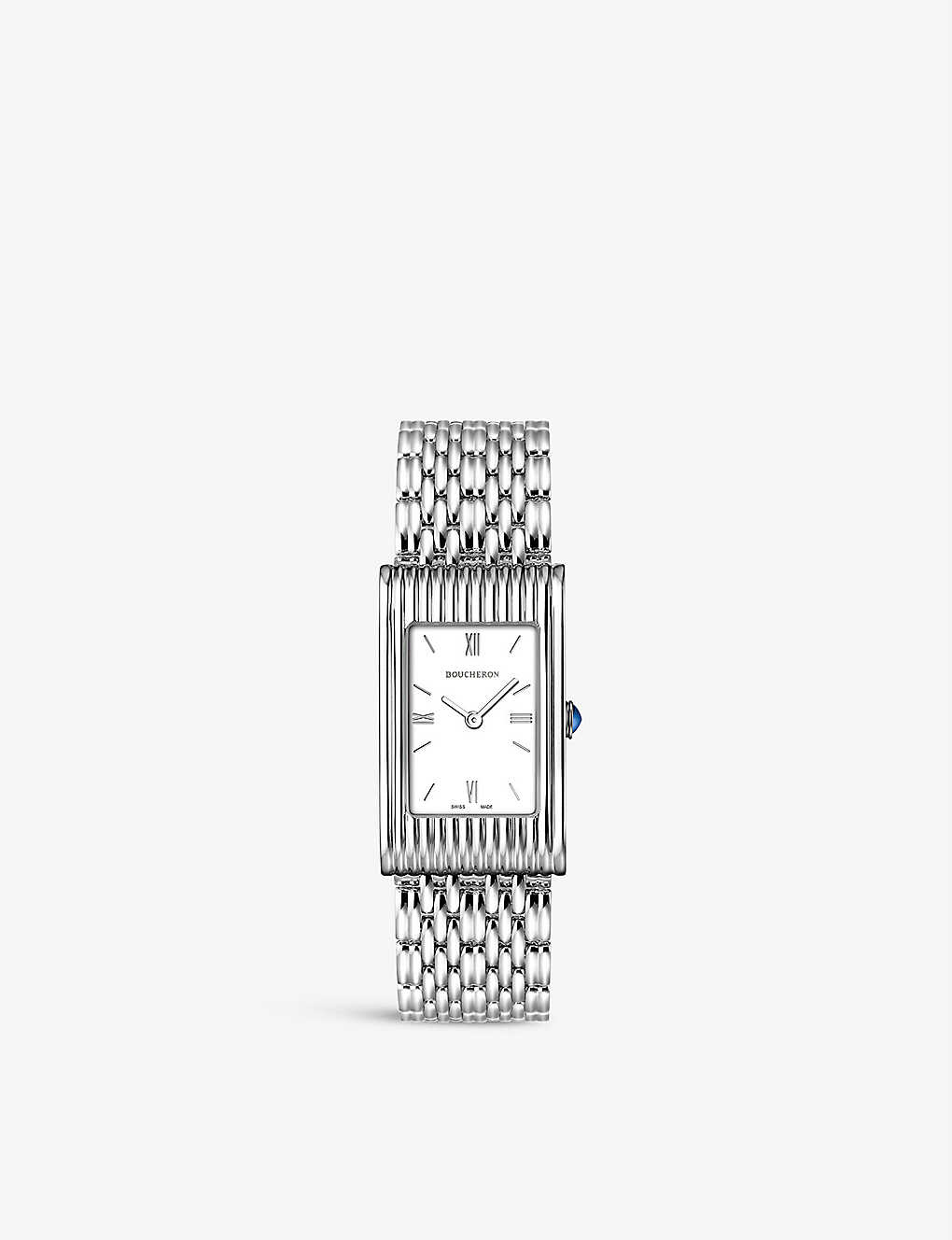 Boucheron Wa030411 Reflet Medium Stainless-steel Automatic Watch In Silver