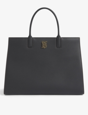 BURBERRY: Frances large leather tote bag