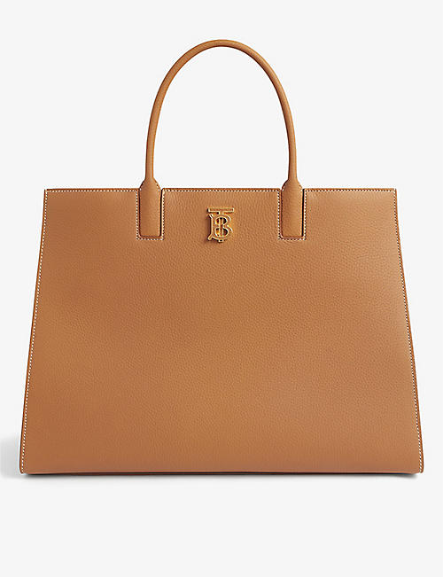 BURBERRY: Frances large leather tote bag