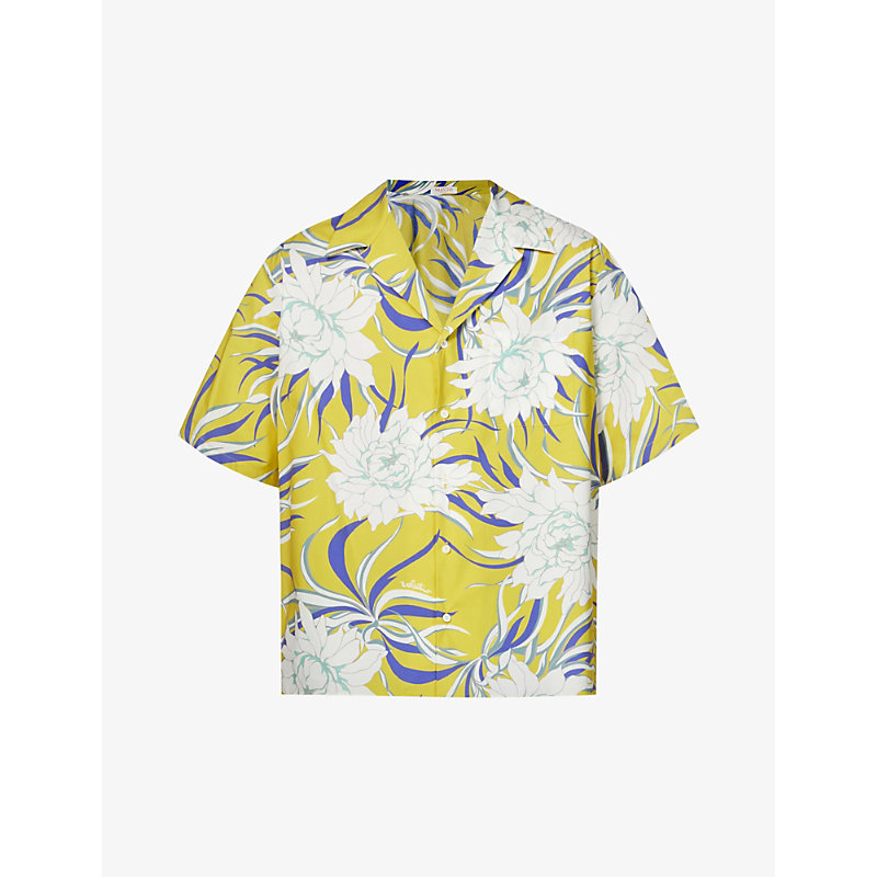 VALENTINO FLORAL-PRINT RELAXED-FIT COTTON SHIRT