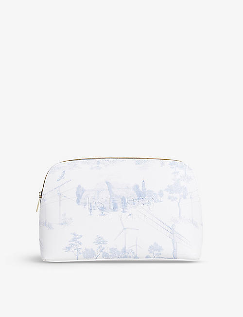 TED BAKER: Kaily New-Romantic print faux-leather wash bag