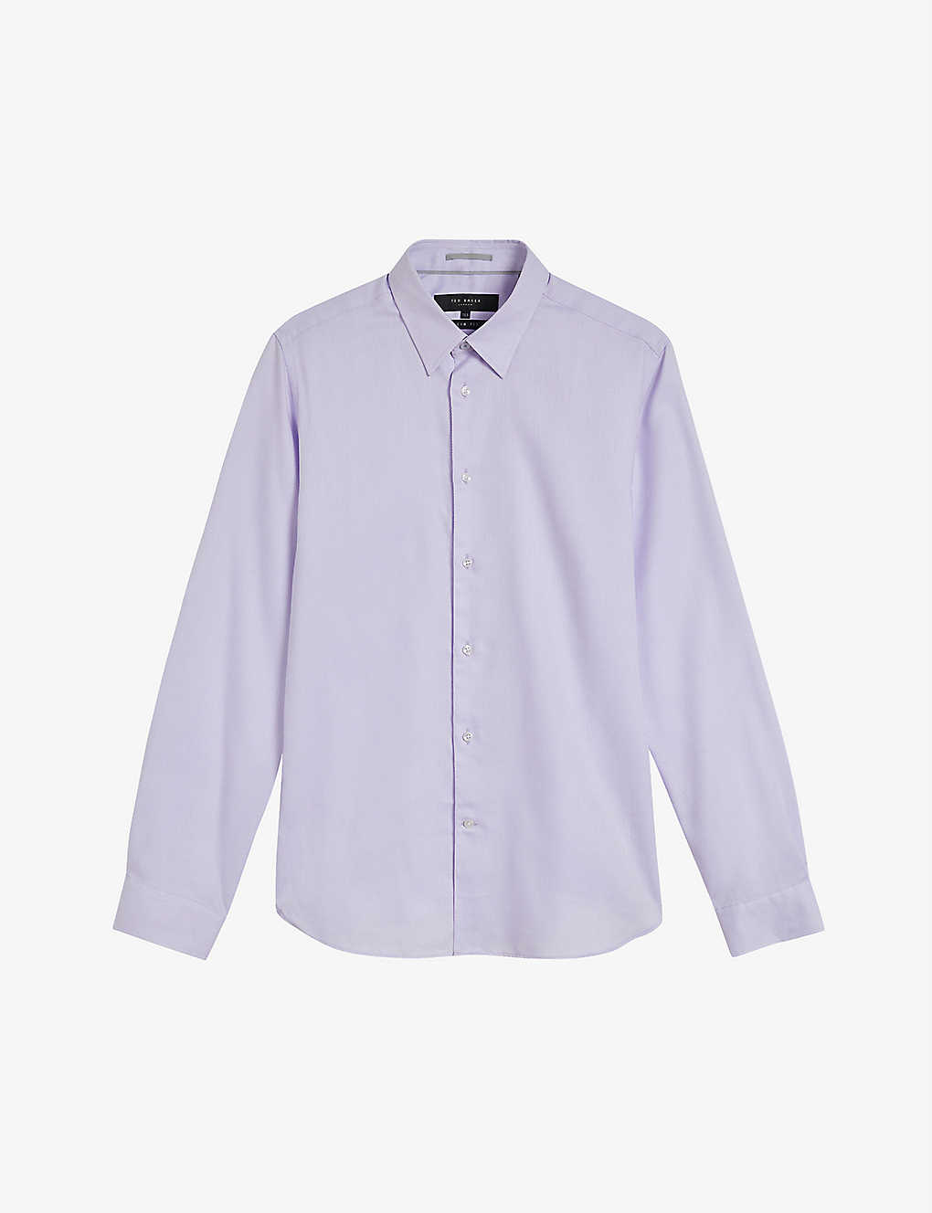 Ted Baker Daltoss Textured Weave Slim Fit Button Down Dress Shirt In Lilac