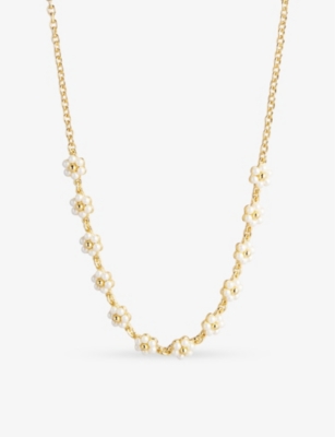 Ted Baker Darlaha Brass And Faux-pearl Necklace In Gold-col | ModeSens