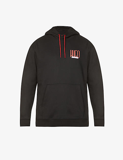HUGO: Logo-print cotton-jersey hoody