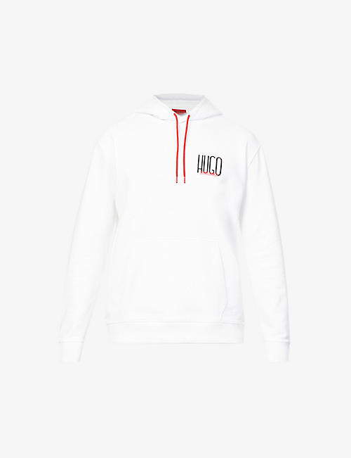 HUGO: Logo-print cotton-jersey hoody