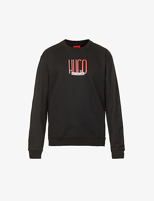 HUGO: Logo-print cotton-jersey sweatshirt