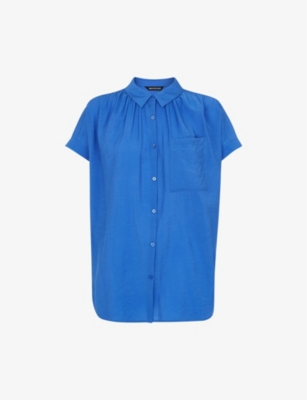 Shop Whistles Women's Blue Nicola Button-through Woven Shirt