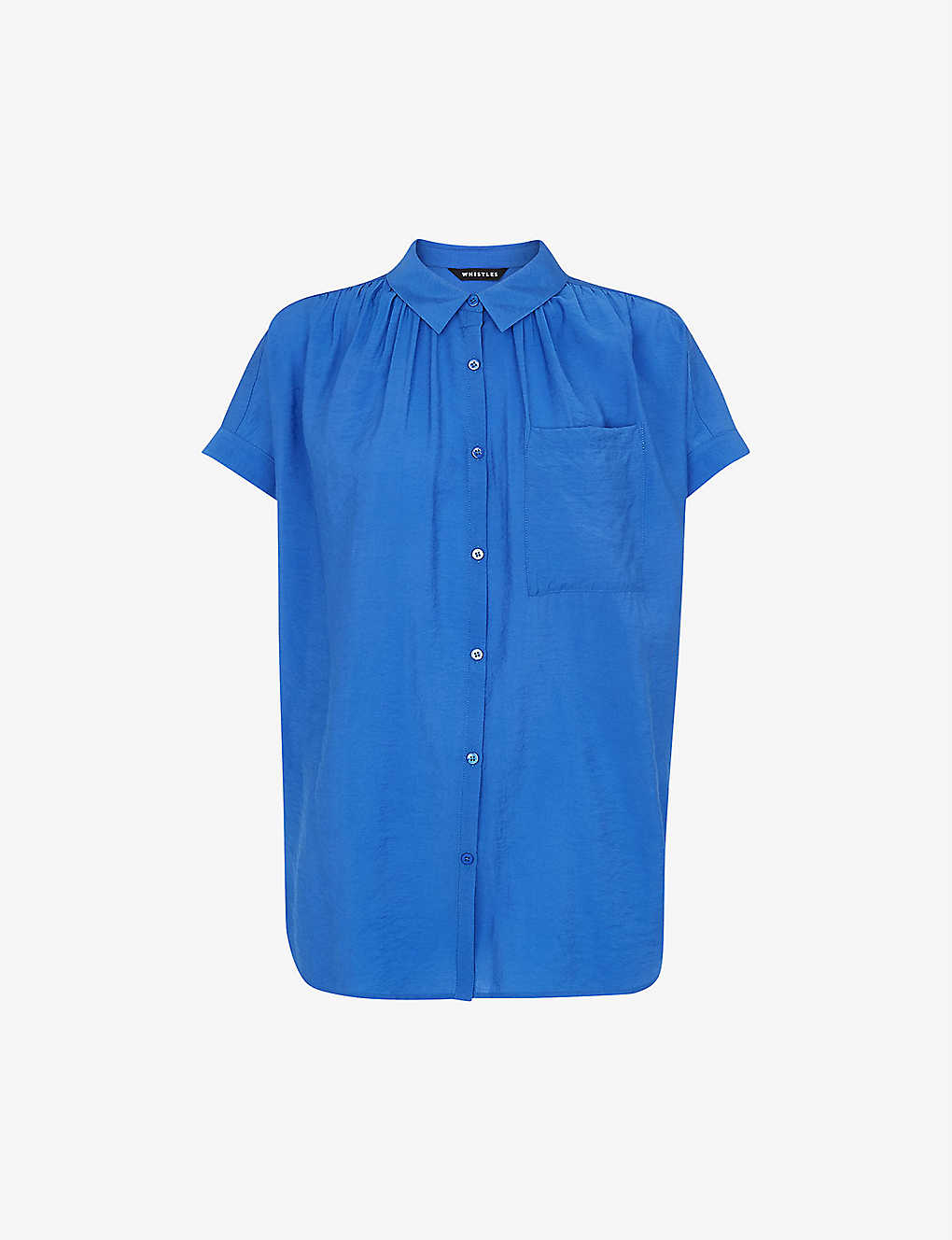 Shop Whistles Nicola Button-through Woven Shirt In Blue