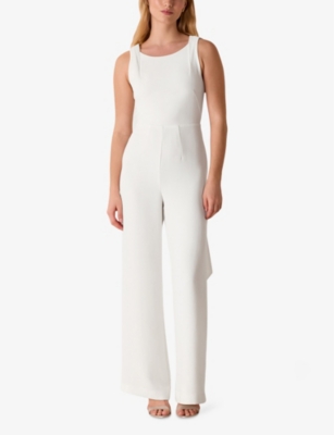 Shop Whistles Women's Cream Thelma Wide-leg Woven Wedding Jumpsuit