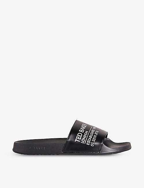 TED BAKER: Aziell logo synthetic pool slides