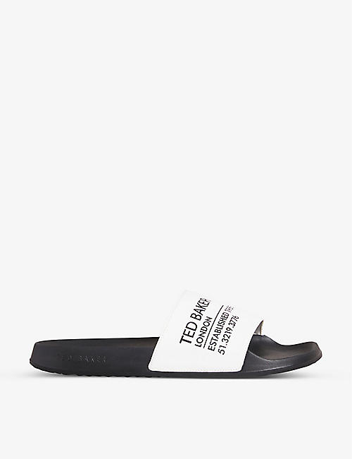 TED BAKER: Aziell logo synthetic pool slides