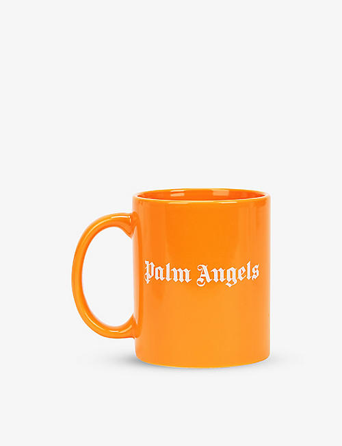 PALM ANGELS: Logo-print ceramic mug 9.5cm