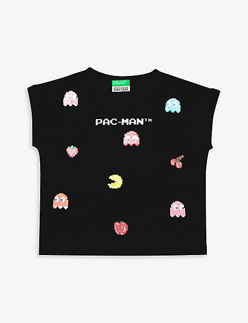 BENETTON: Pac Man graphic-print cotton-jersey T-shirt 4-14 years