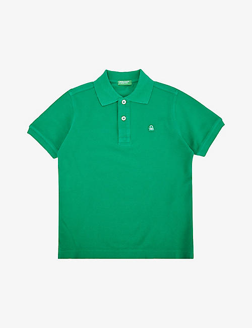 BENETTON: Logo-embroidered cotton-piqué polo shirt 4-14 years