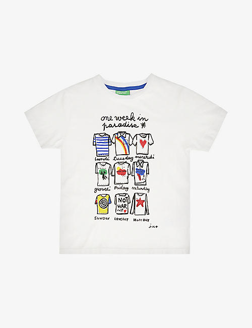 BENETTON: Graphic-print cotton-jersey T-shirt 6-11 years