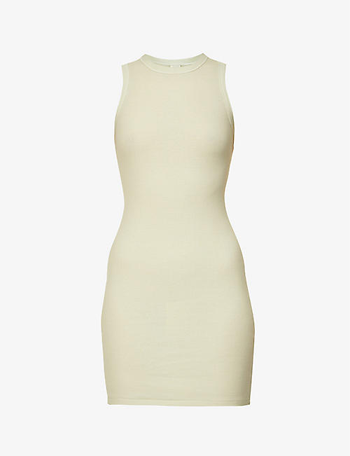 SKIMS: Slim-fit ribbed stretch-cotton mini dress