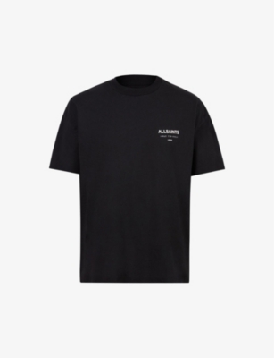 Allsaints Underground Graphic-print Cotton T-shirt In Jet Black