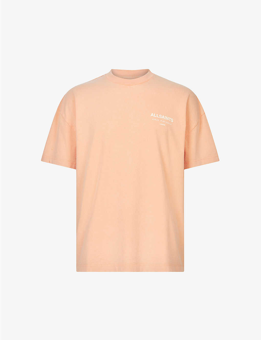 Allsaints Underground Graphic-print Cotton T-shirt In Orange/cala Wh