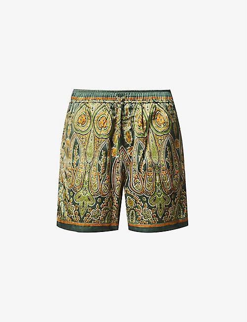AMIRI: Tapestry graphic-print woven shorts