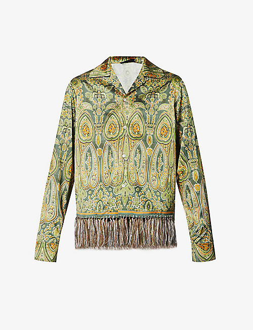 AMIRI: Tapestry graphic-print relaxed-fit woven shirt