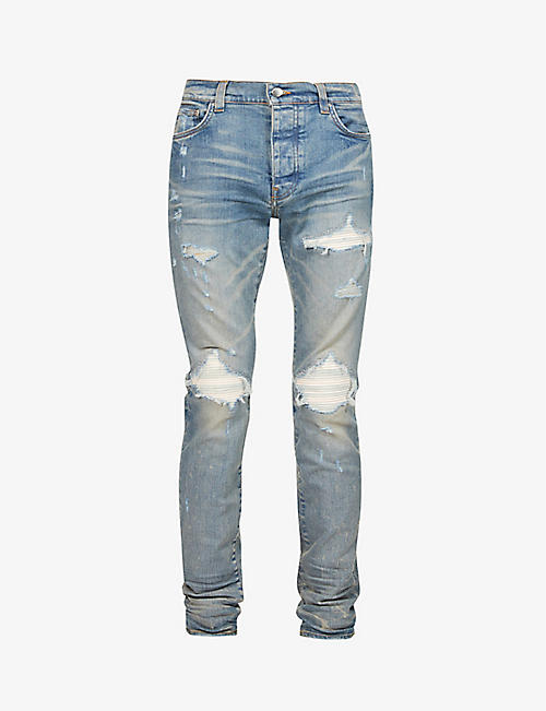 AMIRI: MX1 Ultra Suede slim-fit stretch-denim skinny jeans