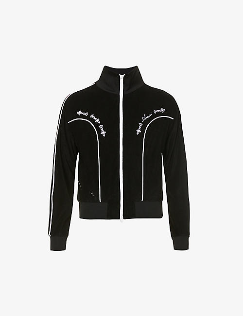 AMIRI: Johnny logo-embroidered velour track jacket