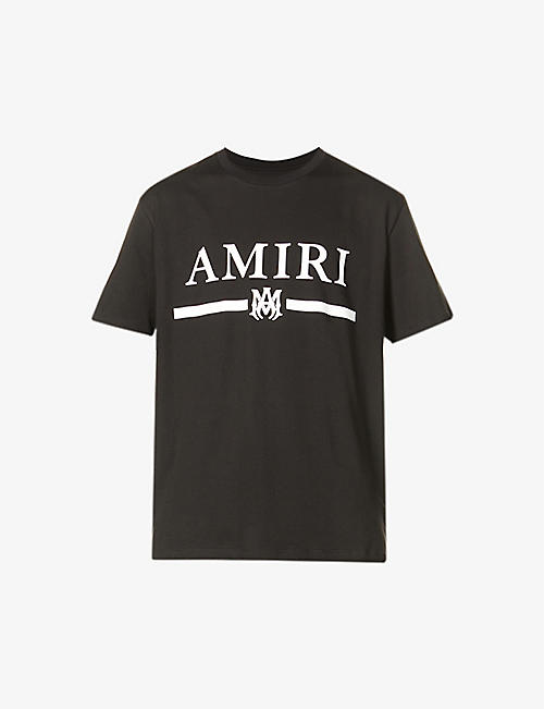 AMIRI：徽标印花平纹针织棉 T 恤