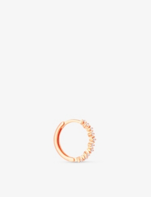 ASTRID & MIYU: Cluster Crystal 18ct rose gold-plated recycled sterling silver and cubic zirconia hoop earrings