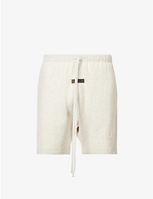 FOG X ESSENTIALS: ESSENTIALS Brand-print drawstring-waist cotton-blend shorts