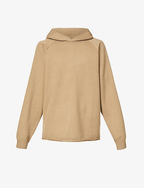 FOG X ESSENTIALS: ESSENTIALS brand-appliqué relaxed-fit knitted hoody