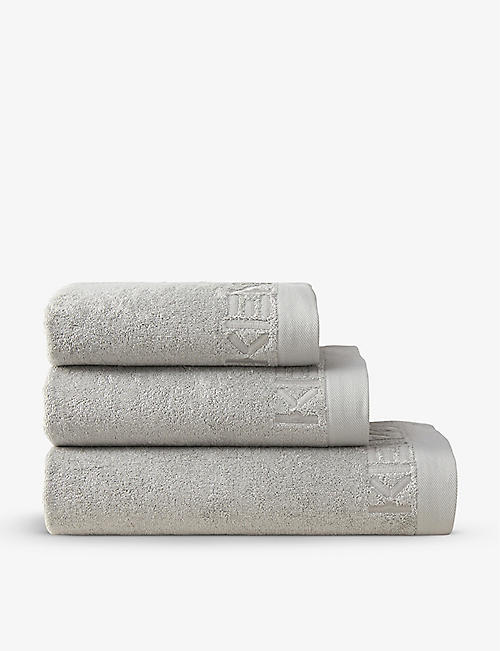 KENZO: Iconic logo-embroidered cotton towel 70cm x 45cm