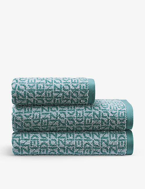 KENZO: K Stamp logo-embroidered organic-cotton bath sheet 150cm x 90cm