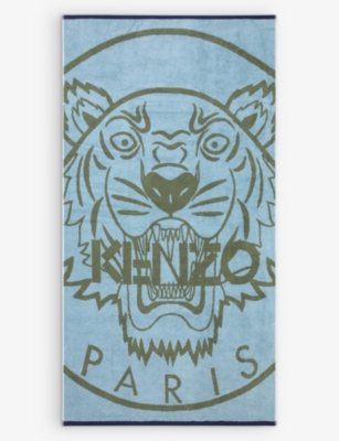 New Tiger logo-print organic-cotton beach towel...