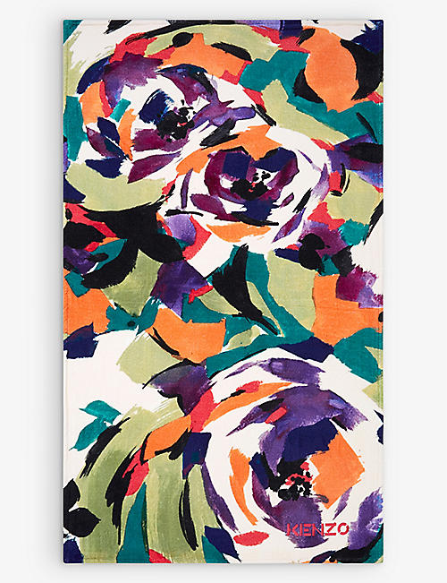 KENZO: Kamofleur abstract-print organic-cotton beach towel 170cm x 102cm