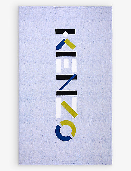 KENZO: Block logo-embroidered organic-cotton beach towel 170cm x 102cm