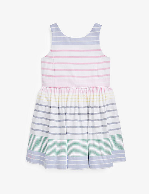 RALPH LAUREN: Striped fit-and-flare cotton mini dress 5-6 years